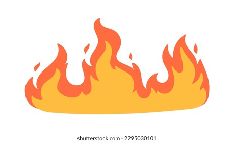Cartoon fire effect. A yellow bonfire burns to heat.