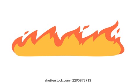 Cartoon fire effect. A yellow bonfire burns to heat.