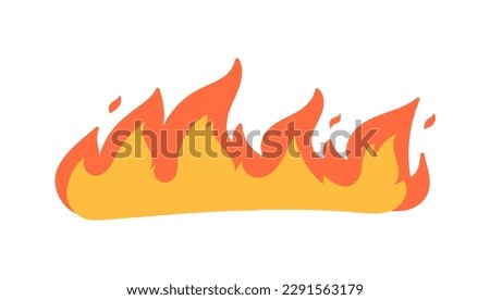 Cartoon fire effect. A yellow bonfire burns to heat.