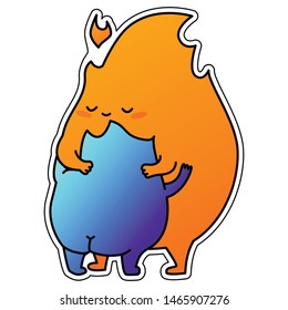 Cartoon fire flame colour emotion illustration hot art isolated concept 

