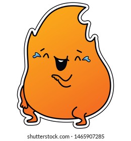 Cartoon fire flame colour emotion illustration hot art isolated concept 

