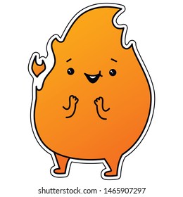 Cartoon fire flame colour emotion illustration hot art isolated concept 

