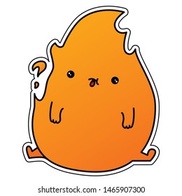 Cartoon fire flame colour emotion illustration hot art isolated concept 


