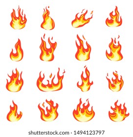 Cartoon Fire Flame Fires Comic Images Stock Vector (Royalty Free ...