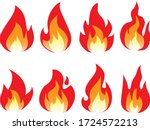 Cartoon fire flame. Fires image, hot flaming ignition, flammable blaze heat explosion danger flames energy vector concept
