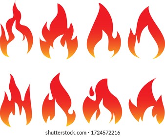 Cartoon fire flame. Fires image, hot flaming ignition, flammable blaze heat explosion danger flames energy vector concept