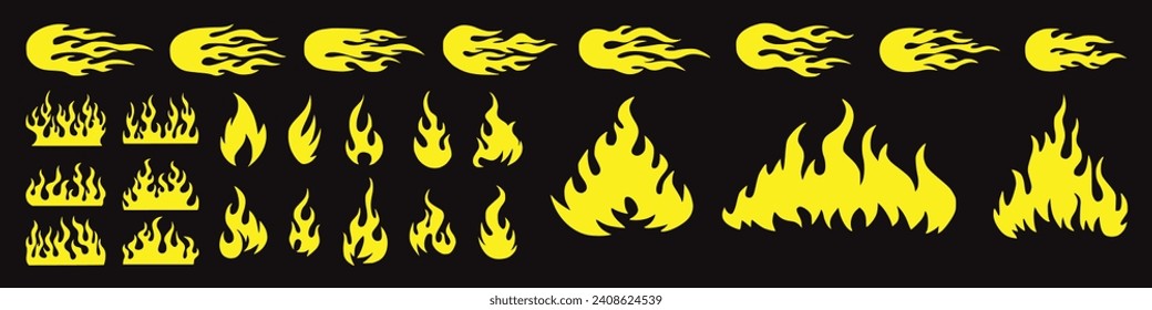 Cartoon fire flame. Fires image, hot flaming ignition, flammable blaze heat explosion danger flames energy vector concept