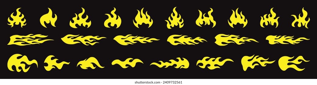 Cartoon fire flame. Fires image, hot flaming ignition, flammable blaze heat explosion danger flames energy vector concept