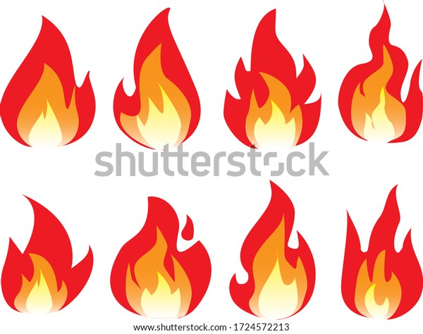 Cartoon\
fire flame. Fires image, hot flaming ignition, flammable blaze heat\
explosion danger flames energy vector\
concept