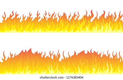 Fire Design Collection Horizontal Dividers Set Stock Vector (Royalty ...