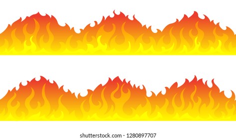 Burning Fire Walls Flat Vector Horizontal Stock Vector (Royalty Free ...