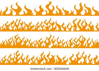 Cartoon Fire Flame Frame Borders Design Stock Vector (Royalty Free ...