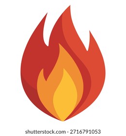 Cartoon Feuer Flamme Wärme warme flache Farbe Vektor Illustration Template Design