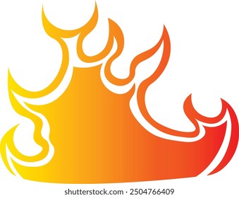 Ilustración de llama de fuego de dibujos animados. Gráfico de Vector aislado.