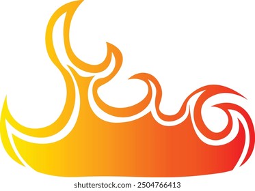 Ilustración de llama de fuego de dibujos animados. Gráfico de Vector aislado.