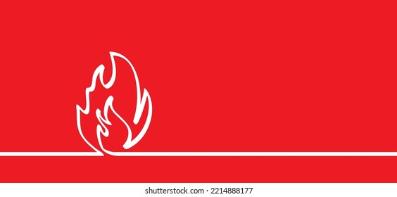 Cartoon fire, flame line pattern. Fireman's job. Vector flames icon or symbol. Burn, ablaze logo. Drawing flaming line. Climate crisis. Gas, energy problem. Insurance event.