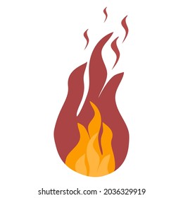 Dibujo plano con llamas de fuego de caricatura