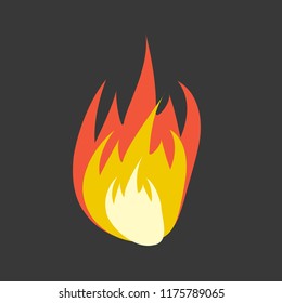 Cartoon fire flames set. Fire flame vector illustration.