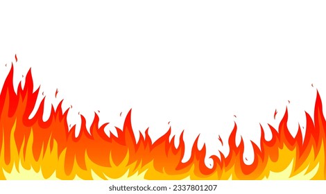 Cartoon Fire Flames Set isolated on White Background