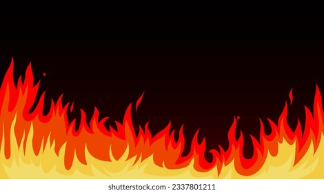 Cartoon Fire Flames Set isolated on White Background