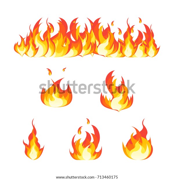 Image Vectorielle De Stock De Flammes De Feu De Dessin Anime 713460175