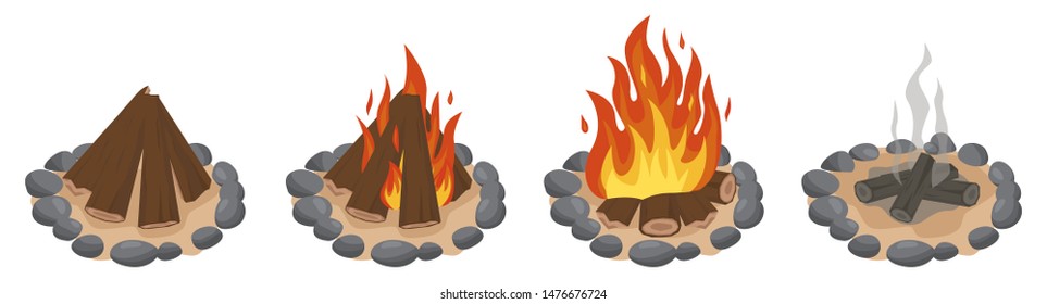Cartoon fire flames vector illustration eps10.