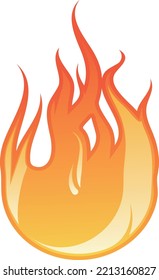 Cartoon fire icon. Hot flame. Burning heat