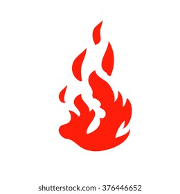 cartoon fire icon, isolated on white background