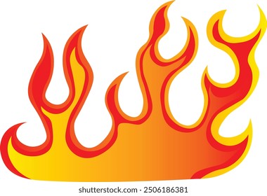 Cartoon Fire Illustration in Trendy Style. Isolated Vector Graphic Design.