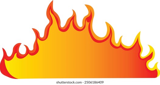 Cartoon Fire Illustration in Trendy Style. Isolated Vector Graphic Design.