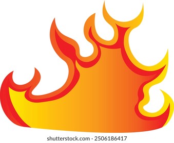 Cartoon Fire Illustration in Trendy Style. Isolated Vector Graphic Design.