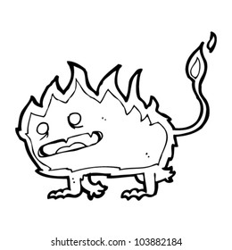 cartoon fire monster