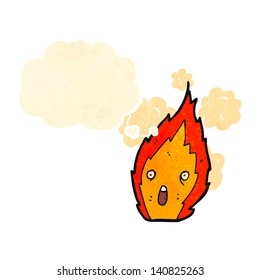 cartoon fire symbol with face