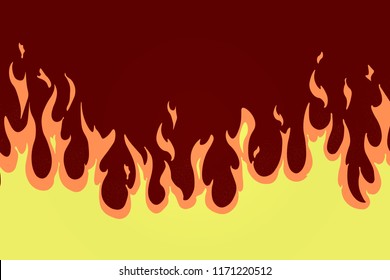 Cartoon fire with texture vector illustration on brown background