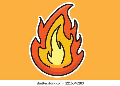 Cartoon Fire Vector. can be used as icons, stickers, logos and others