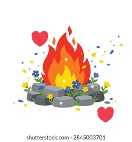 Cartoon fire  Vector