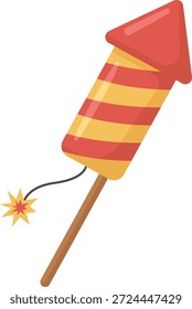 Cartoon Feuerwerkskörper Rakete für Feier und festliche Veranstaltungen