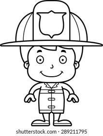 Cartoon Firefighter Boy Smiling Stock Vector (Royalty Free) 289211795 ...