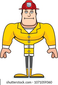A cartoon firefighter looking bored.