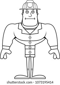 A cartoon firefighter looking bored.