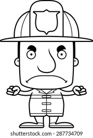 A cartoon firefighter man looking angry.