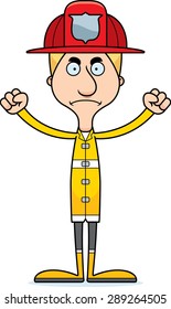 A cartoon firefighter man looking angry.