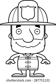 Cartoon Firefighter Man Smiling Stock Vector (Royalty Free) 287751131 ...