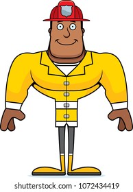 A cartoon firefighter smiling.