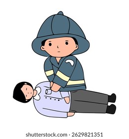 Cartoon Firefighters cartoon character design