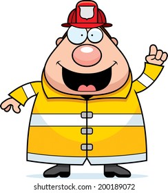 A cartoon fireman with an idea.