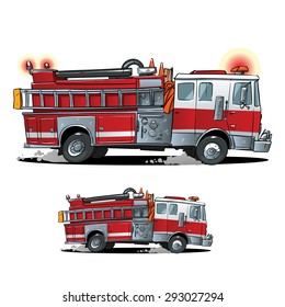 Cartoon Firetruck on a white background