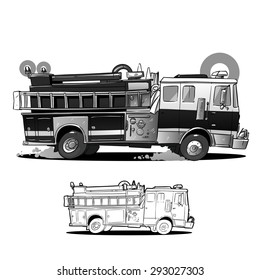 fire brigade clipart black and white free