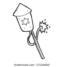 cartoon firework with burning fuse