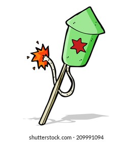 cartoon firework with burning fuse